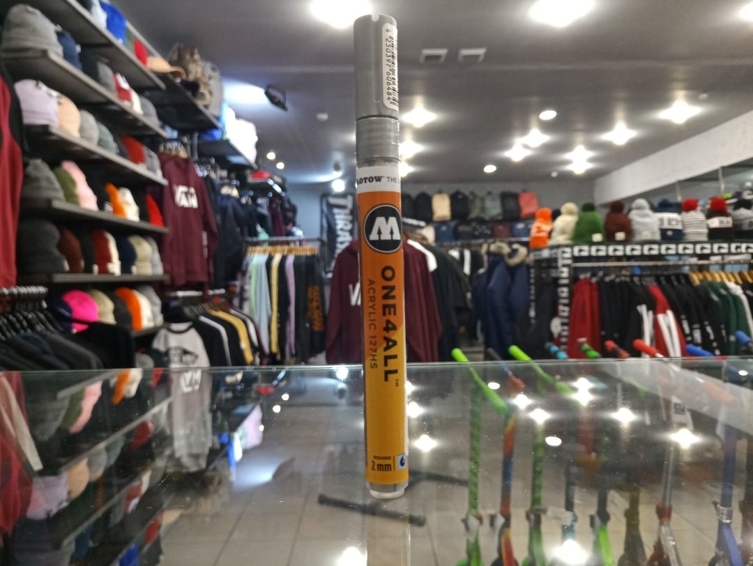 Molotow Маркер ONE4ALL 127HS акриловый 127305 (227) металлик серебро 2 мм - фото 10886