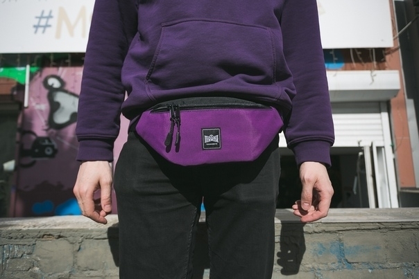 Поясная сумка "Тайна" Colorblock фиолетовый-черный таслон - фото 14520