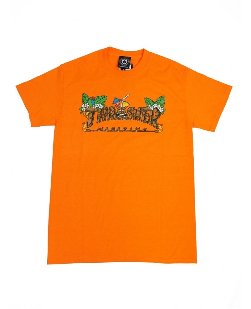 Thrasher футболка TIKI S/S SAFETY ORANGE - фото 14544
