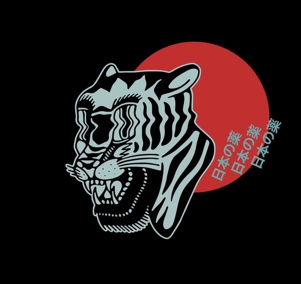 Свитшот КУЛЬТУРА "Japanese tiger", черный - фото 15447