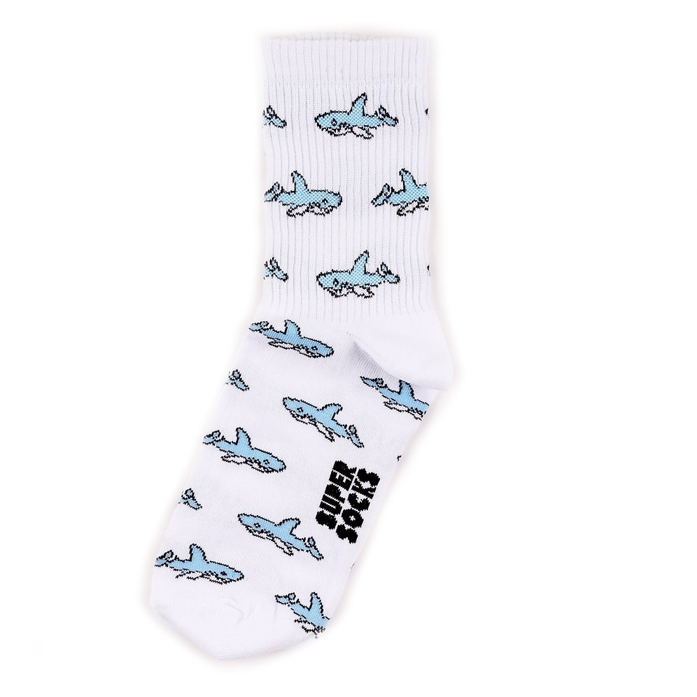 Носки SUPER SOCKS Акулы (Размер носков 40-45, ЦВЕТ Белый ) - фото 16444