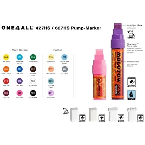 Molotow Маркер ONE4ALL 427HS акриловый 427204 (086) бордовый 15 мм - фото 16871