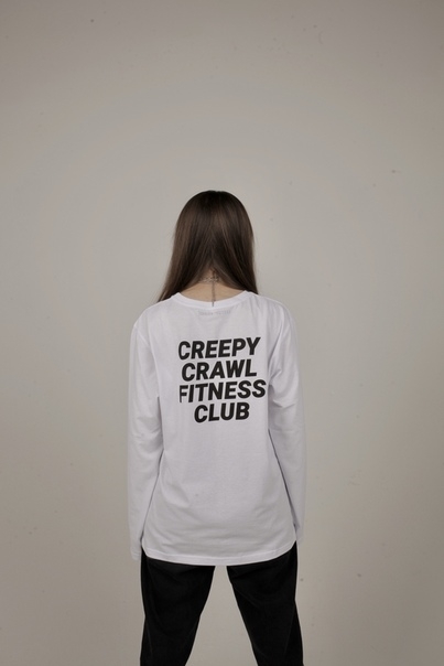 Лонгслив Creepy Crawl x Anton Lisin белый фитнесс клуб - фото 17000