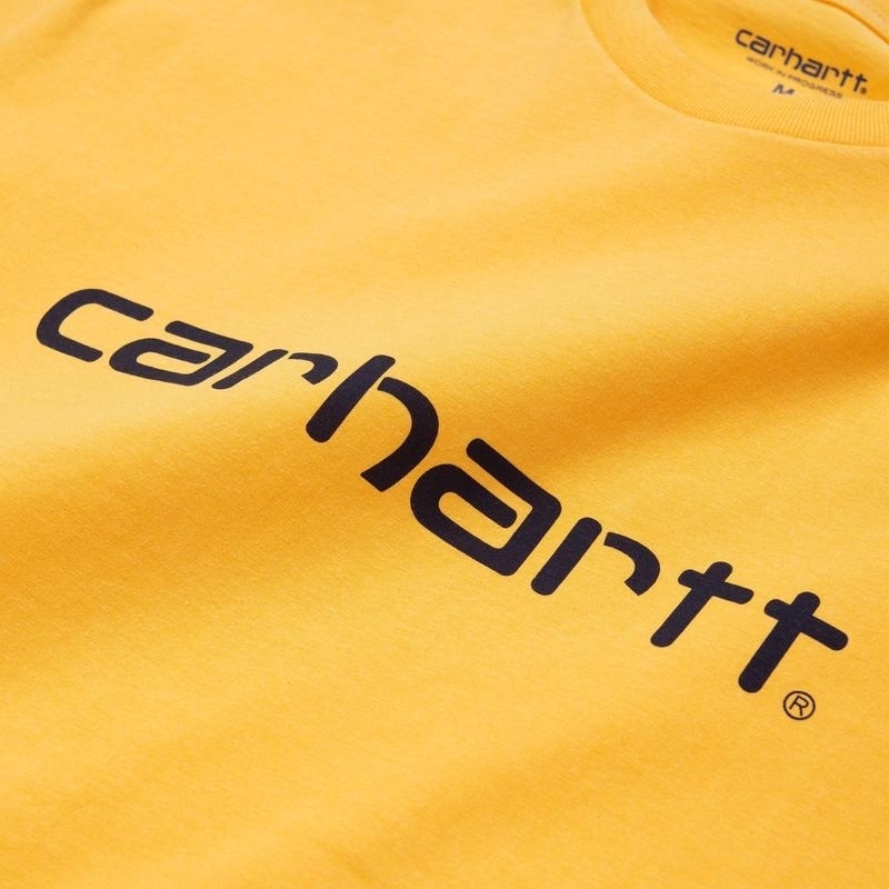 Carhartt WIP Футболка S/S Script T-Shirt SUNFLOWER / BLACK. - фото 17735