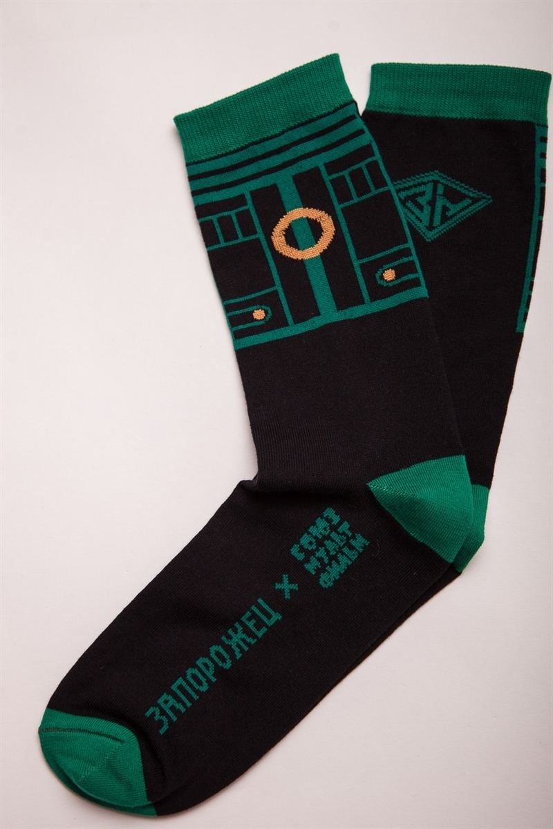 Носки ЗАПОРОЖЕЦ Тайна Третьей Планеты Скафандр-4 Черный/Зеленый - фото 21236