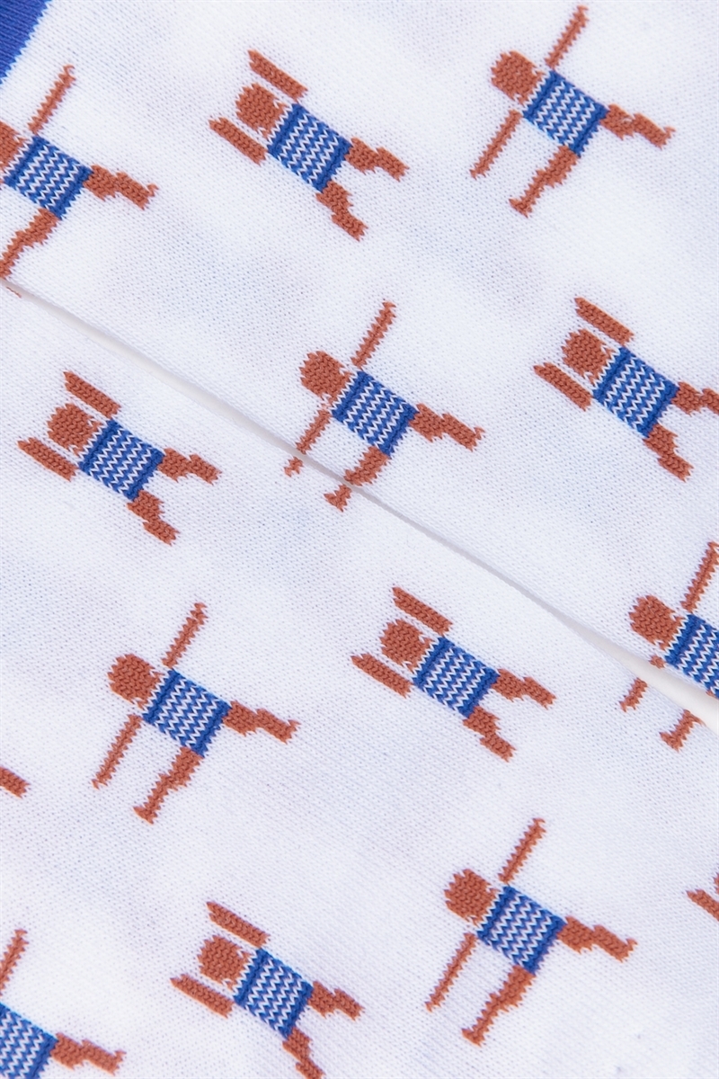 Носки ЗАПОРОЖЕЦ Зарядка короткие Белый/Светло-Синий - фото 21307