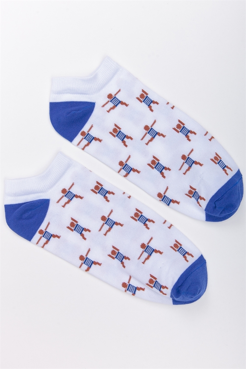 Носки ЗАПОРОЖЕЦ Зарядка короткие Белый/Светло-Синий - фото 21309