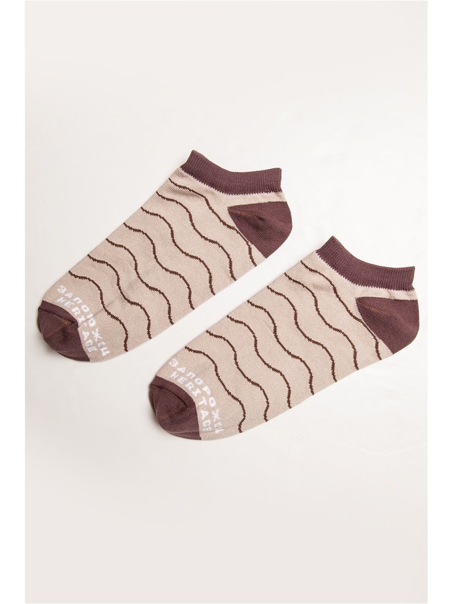 Носки ЗАПОРОЖЕЦ Волны короткие Бежевый 35-40 - фото 21426
