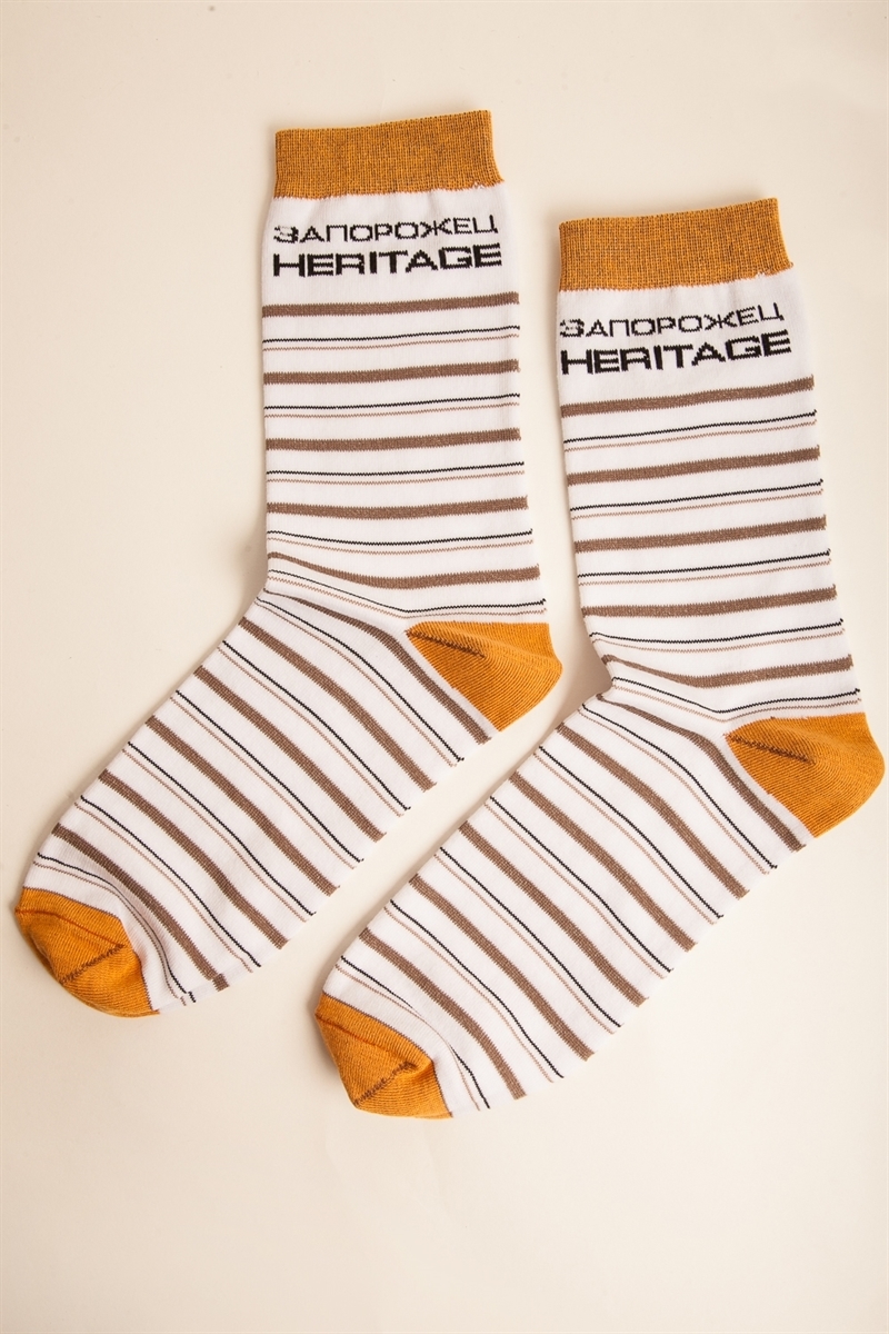 Носки ЗАПОРОЖЕЦ Полосы 3 Белый 35-40 - фото 21428