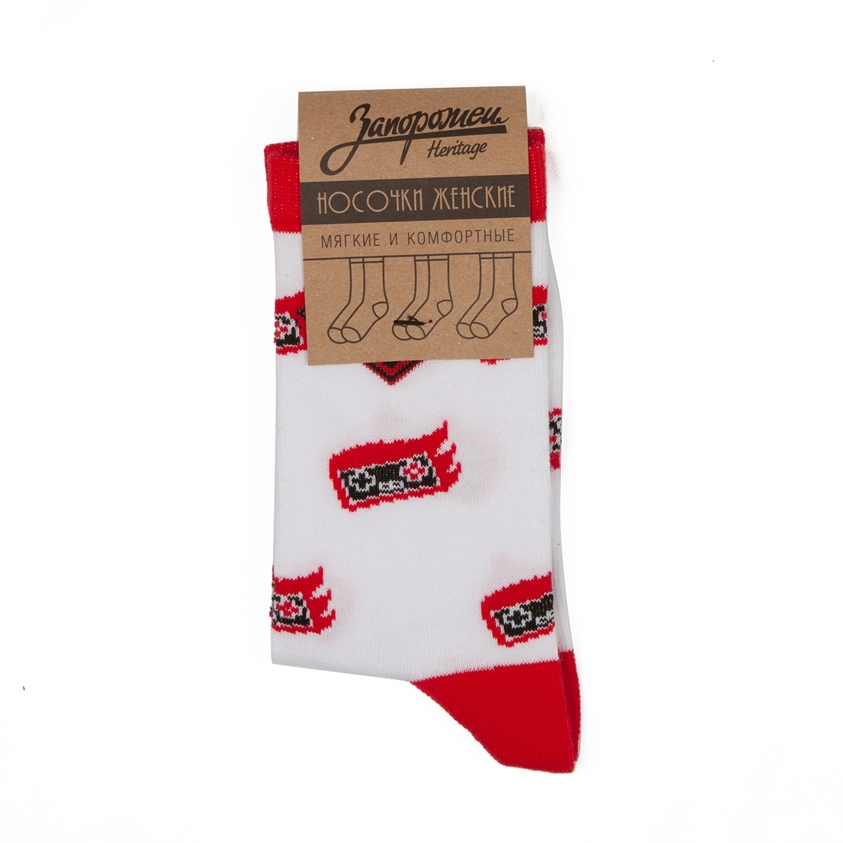 Носки ЗАПОРОЖЕЦ Джойстики женские Белый - фото 21460