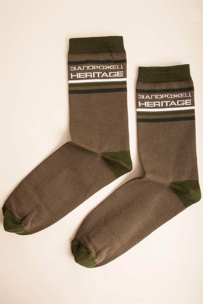 Носки ЗАПОРОЖЕЦ HERITAGE Лого 2019 Темно-Оливковый - фото 21488