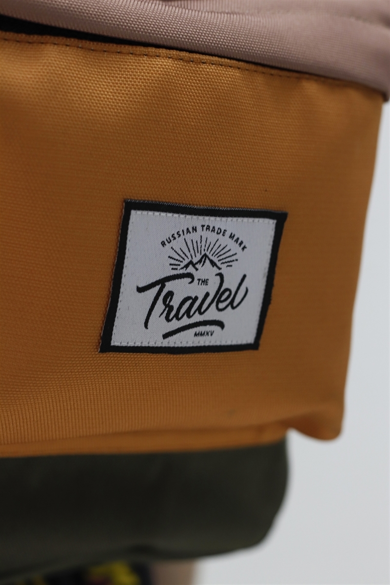 Рюкзак Travel biege/orange pocket khaki - фото 23070