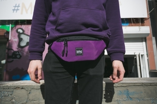 Поясная сумка BLOCK фиолетовый-черный таслан - фото 25946