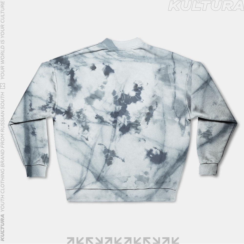 Толстовка КУЛЬТУРА oversize  "basic", tie dye серый - фото 31473