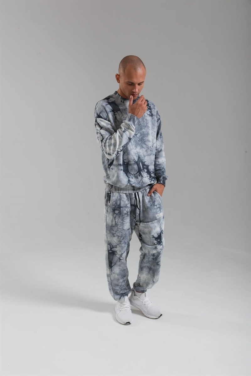 Толстовка КУЛЬТУРА oversize  "basic", tie dye серый - фото 31733