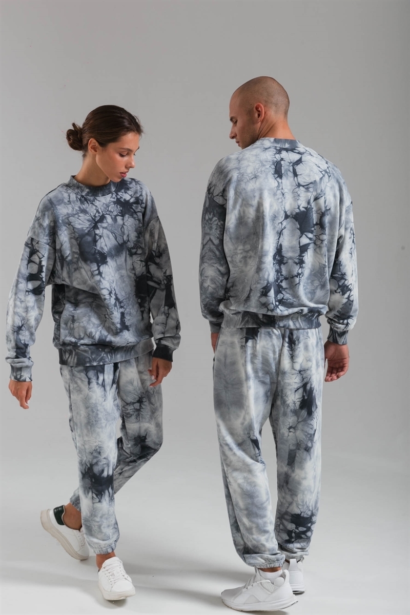 Толстовка КУЛЬТУРА oversize  "basic", tie dye серый - фото 31736