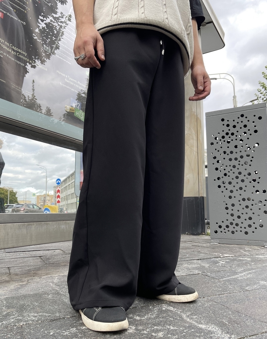Широкие брюки БИЧ черный - фото 32131