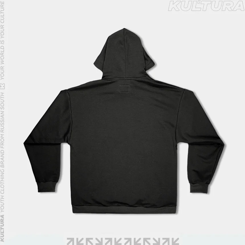 Худи КУЛЬТУРА oversize "basic" 2.0, с начесом, чёрный - фото 32484