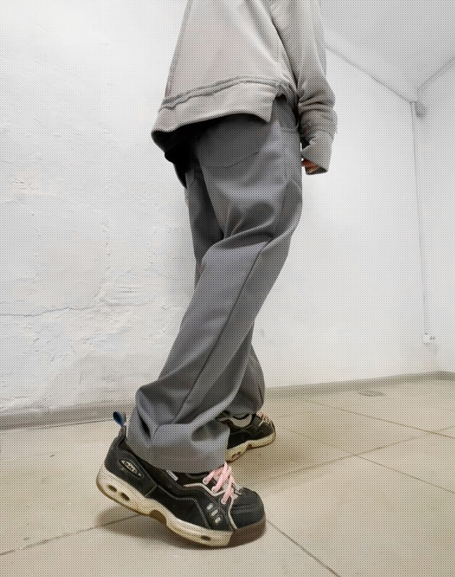 Широкие джинсовые брюки SoWhat? / серые - фото 33996