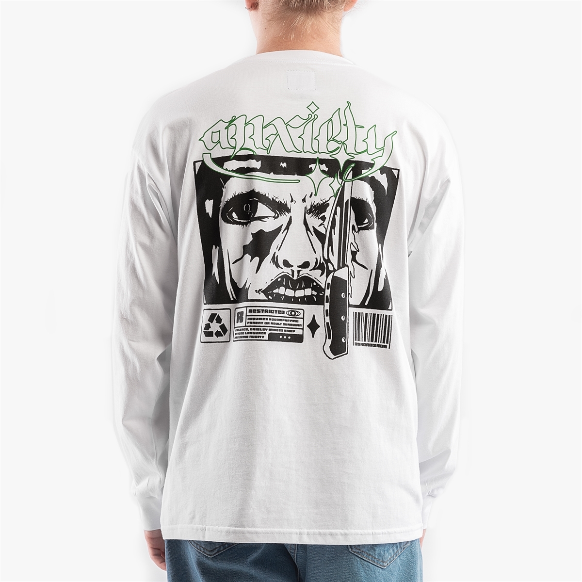 Горе Лонгслив ANXIETY LS TEE белый - фото 34062