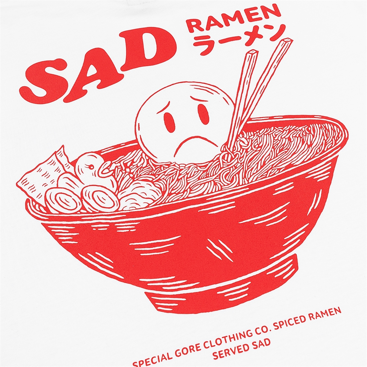 Горе Лонгслив SAD RAMEN LS TEE белый - фото 34158