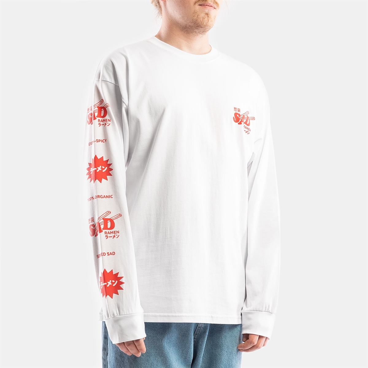 Горе Лонгслив SAD RAMEN LS TEE белый - фото 34162