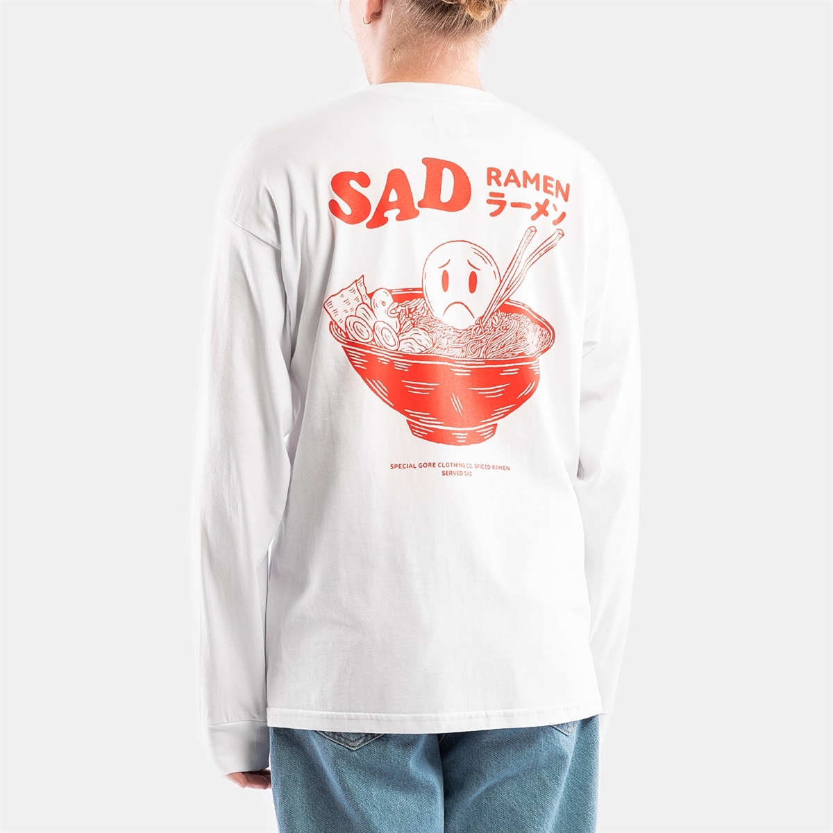 Горе Лонгслив SAD RAMEN LS TEE белый - фото 34163