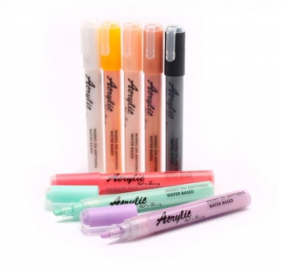 Fat&Skinny PASTEL 8 шт набор маркеров акриловых двусторонних - фото 34225