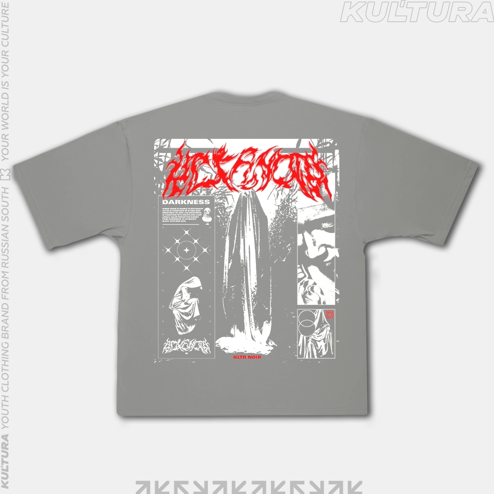 Футболка КУЛЬТУРА oversize,"Noir",  светло-серый - фото 34333