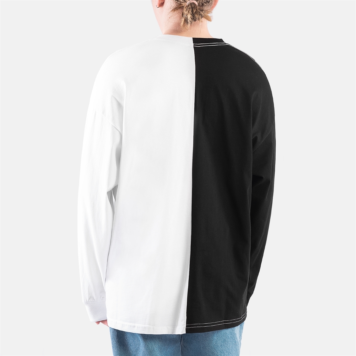 Горе Лонгслив VARPAN RLXD HLF LS TEE black/white - фото 34369