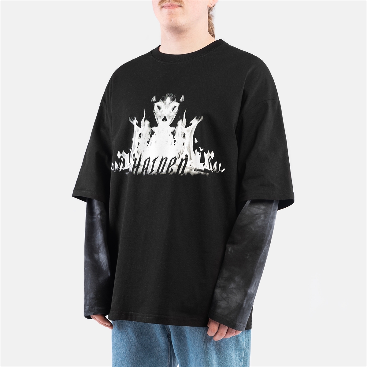 Горе Лонгслив INFLAMED RLXD FAUX LS TEE black/black.ash.td - фото 34375