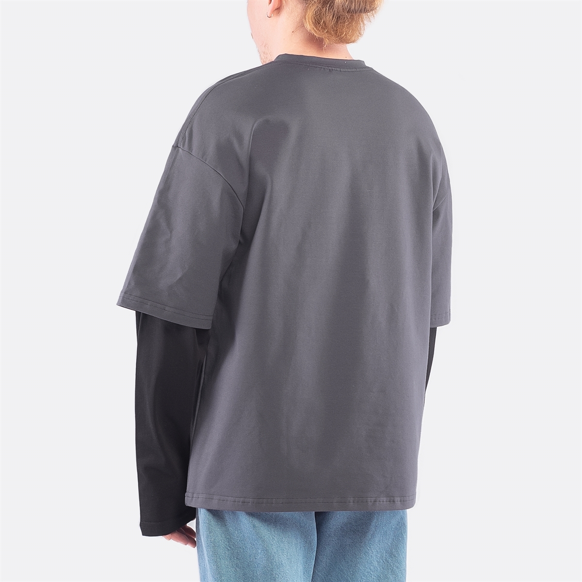 Горе Лонгслив INFLAMED RLXD FAUX LS TEE dk.grey/black - фото 34477