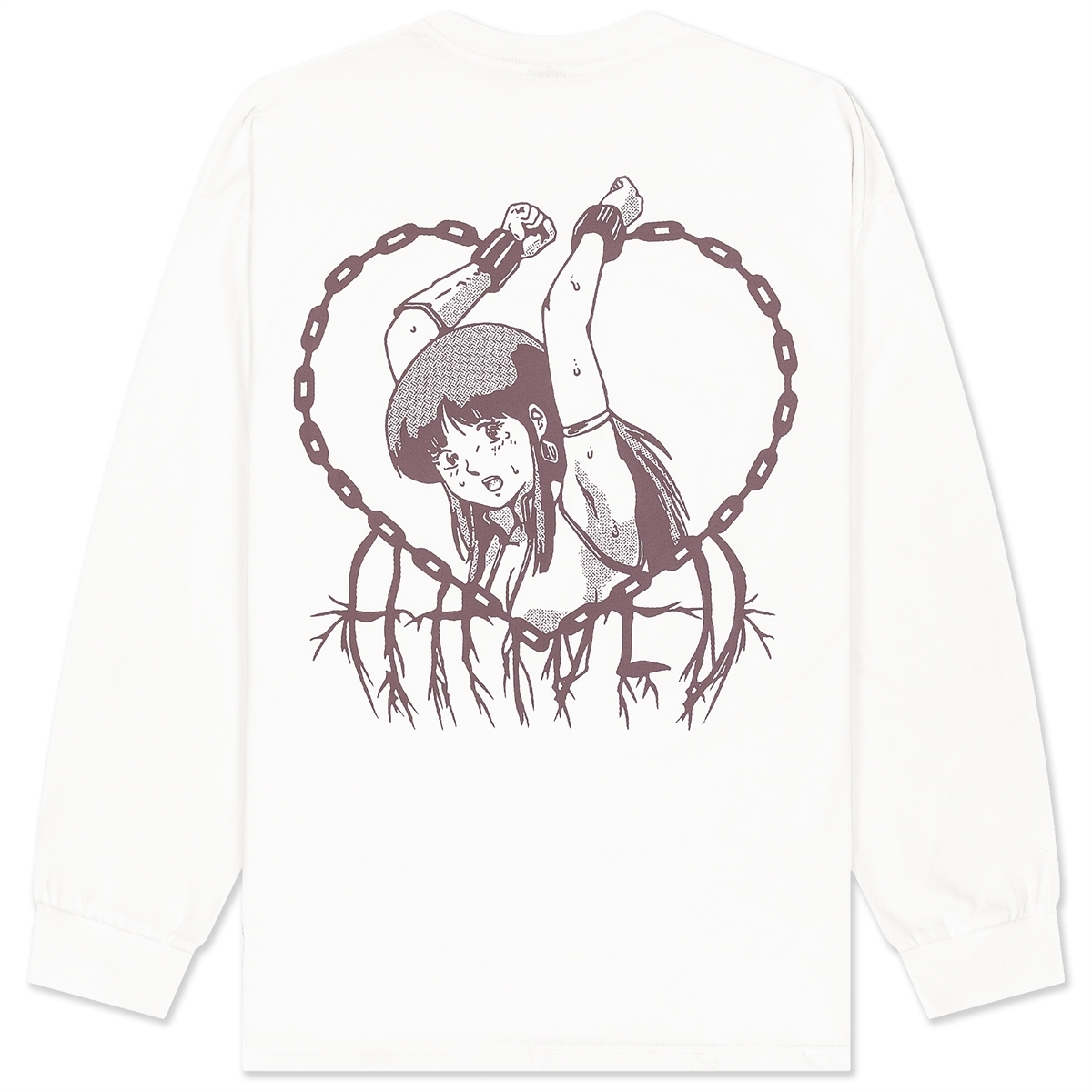 Горе Лонгслив CHAINS RLXD LS TEE milk - фото 37061