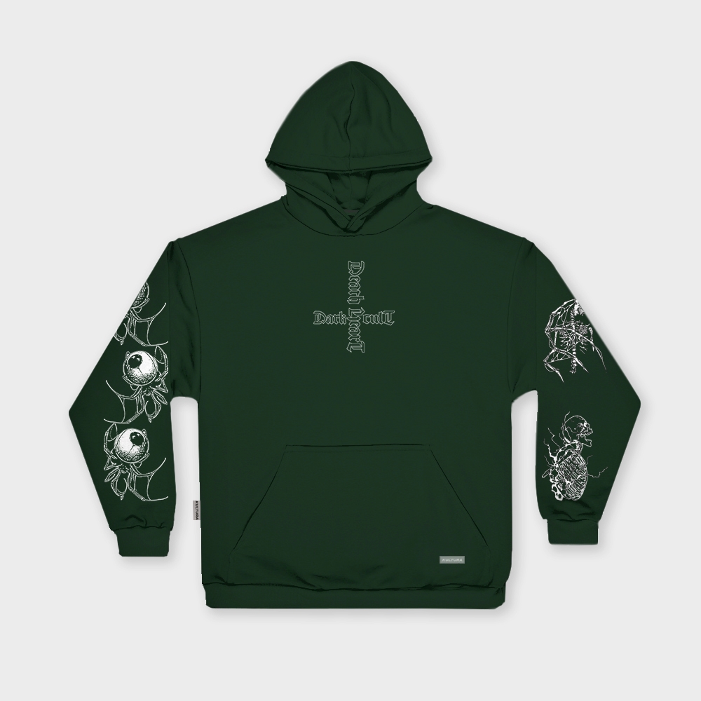Худи КУЛЬТУРА oversize  "Dark cult",  зеленый - фото 38298