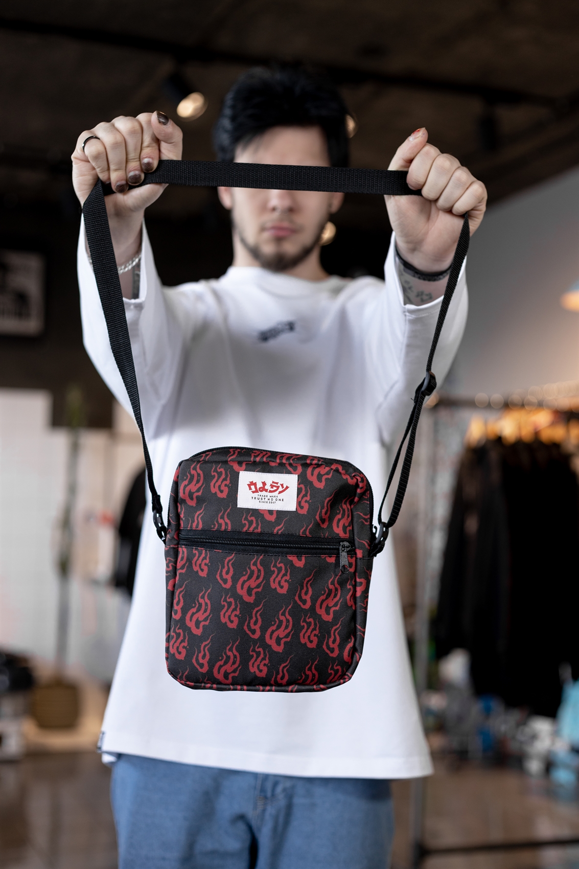 Сумка-мессенджер Oldy - max черный, красный огонь - фото 39634