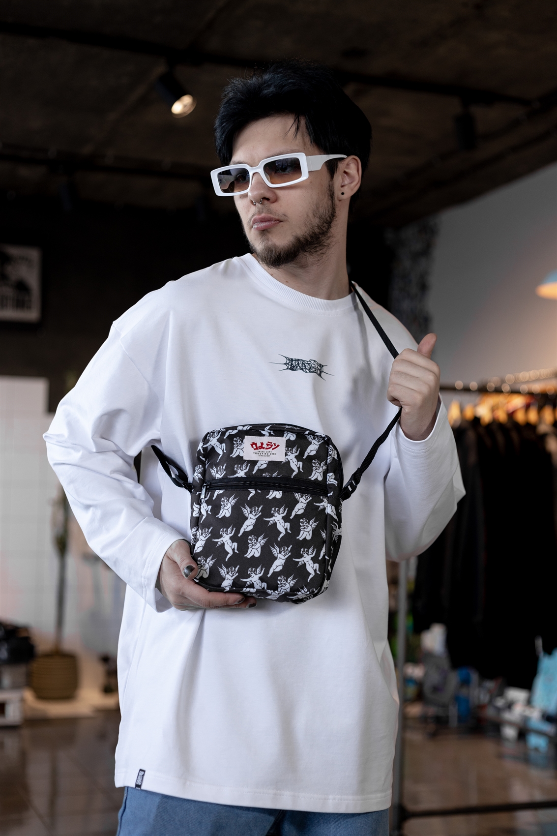 Сумка-мессенджер Oldy - max черный, ангелы - фото 39636