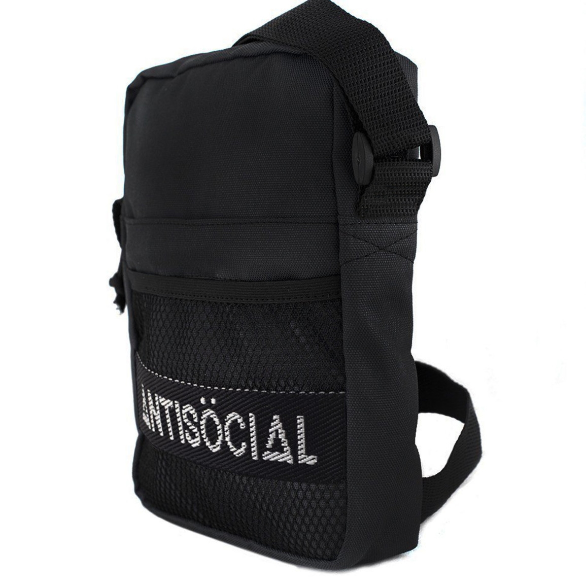 Сумка Anti Social черная messenger bag (black-white) - фото 40546