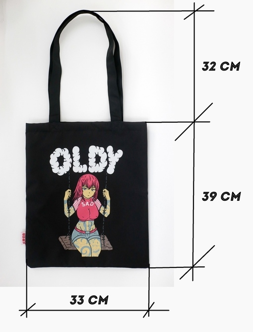 Сумка-шопер OLDY черный, шашка - фото 40993