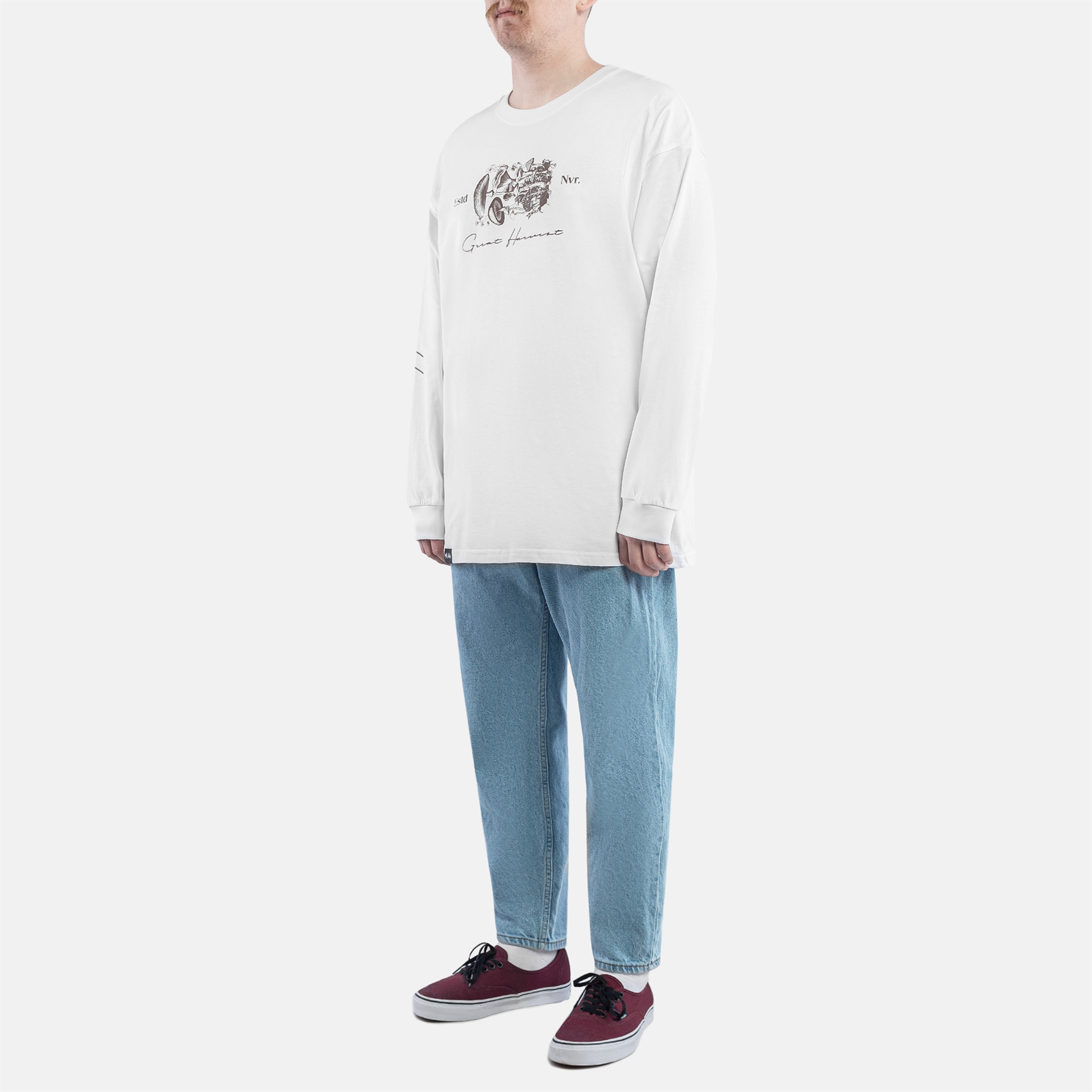 Лонгслив Haided HARVEST RLXD LS TEE white - фото 43262