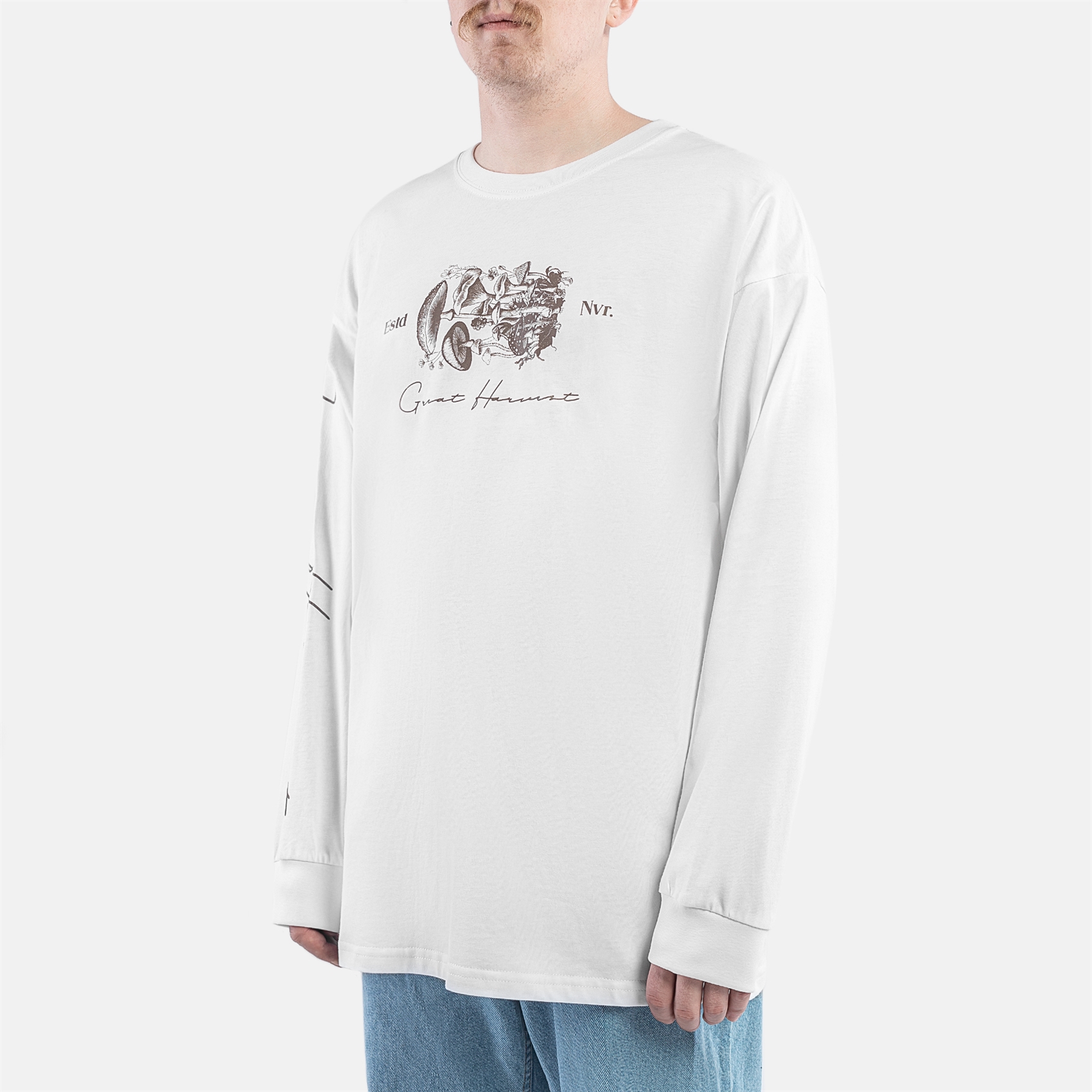 Лонгслив Haided HARVEST RLXD LS TEE white - фото 43264
