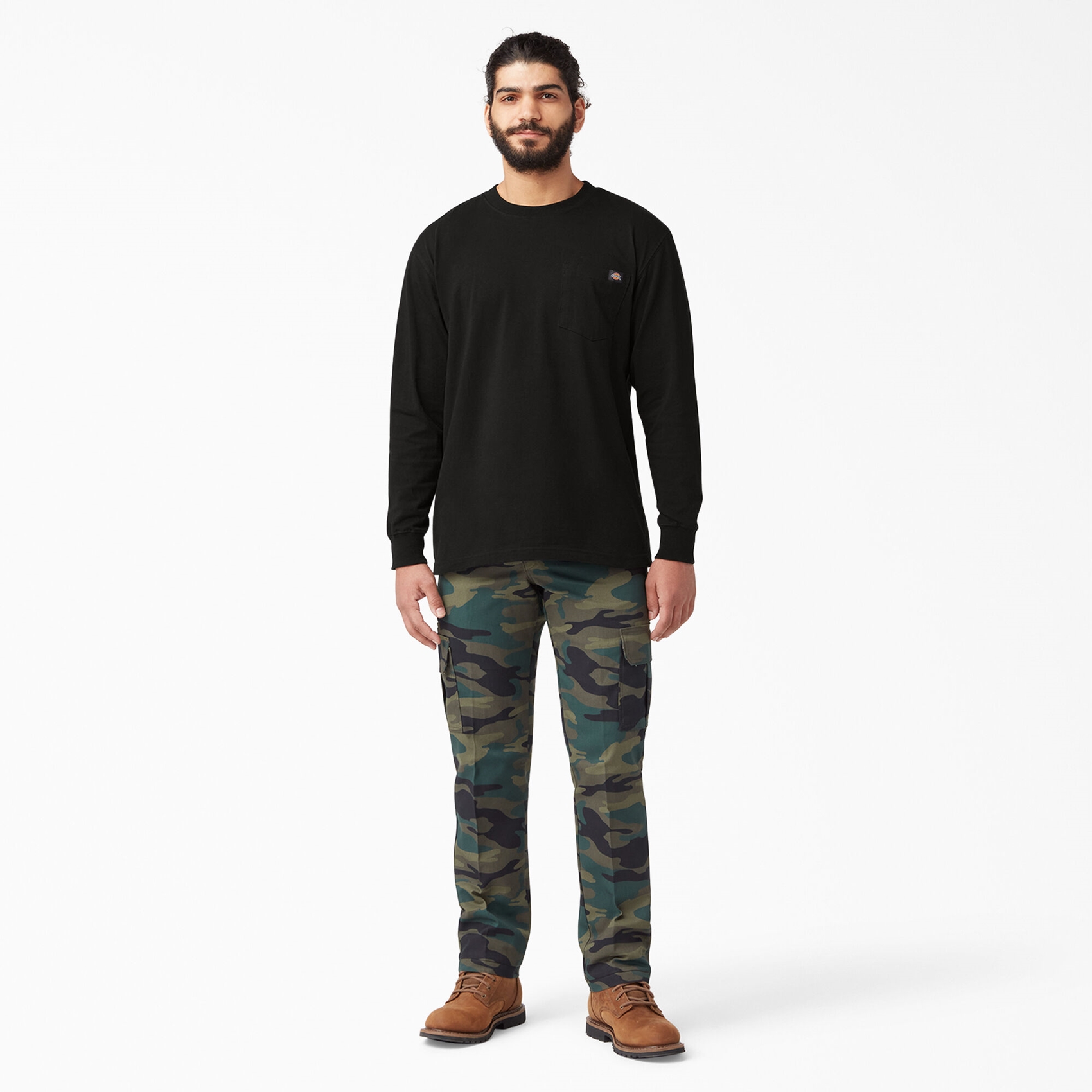 Лонгслив Dickies SKATEBOARDING HEAVYWEIGHT SHORT SLEEVE POCKET TEE Черный - фото 43721