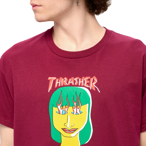 Футболка Thrasher TALK SHIT BY GONZ maroon - фото 45585