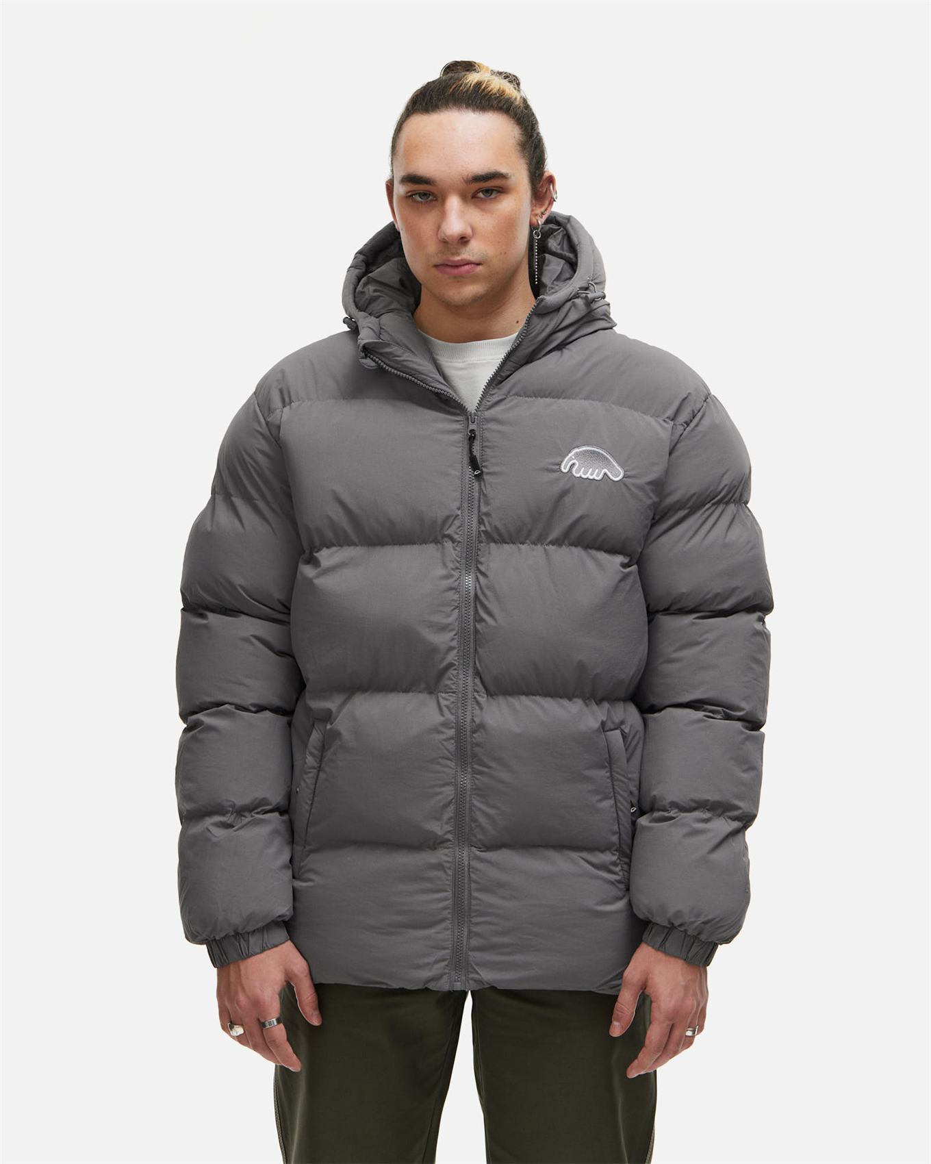 Куртка ANTEATER Downjacket-HoodedCrispy-Grey - фото 46630