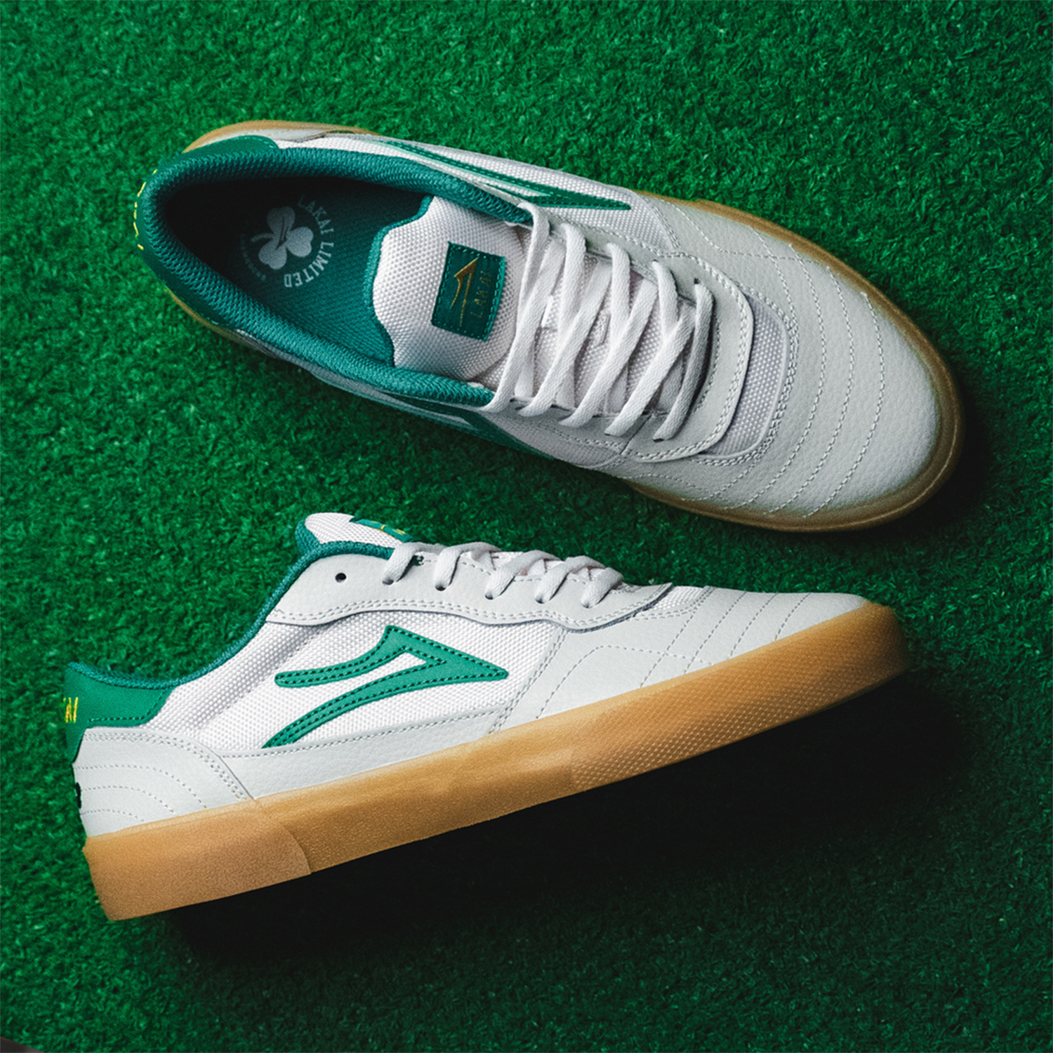 Кеды Lakai Cambridge White/Green Leather (Q1-25) - фото 48683