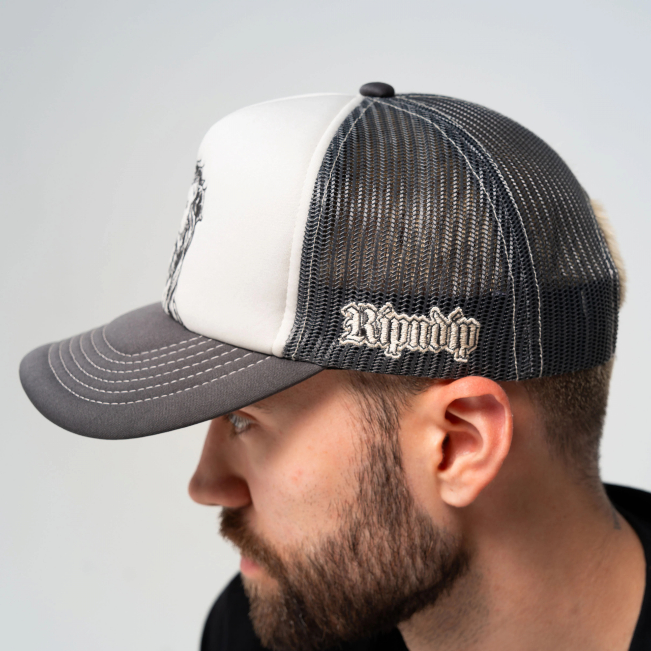Бейсболка RIPNDIP LORD SAVIOR TRUCKER HAT (DARK CHARCOAL ) - фото 48789