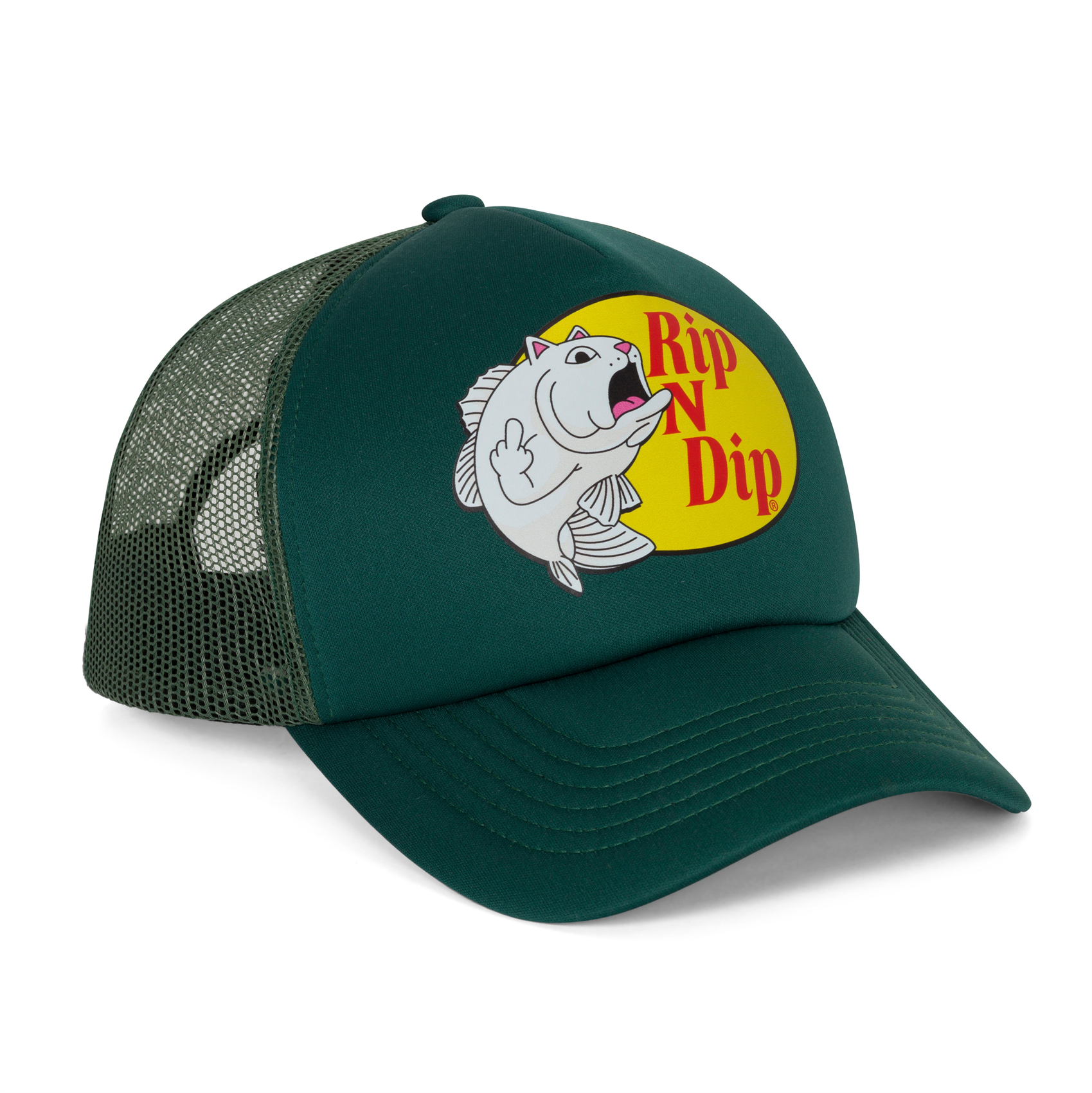 Бейсболка RIPNDIP CATFISH TRUCKER HAT (LIGHT OLIVE) - фото 48793