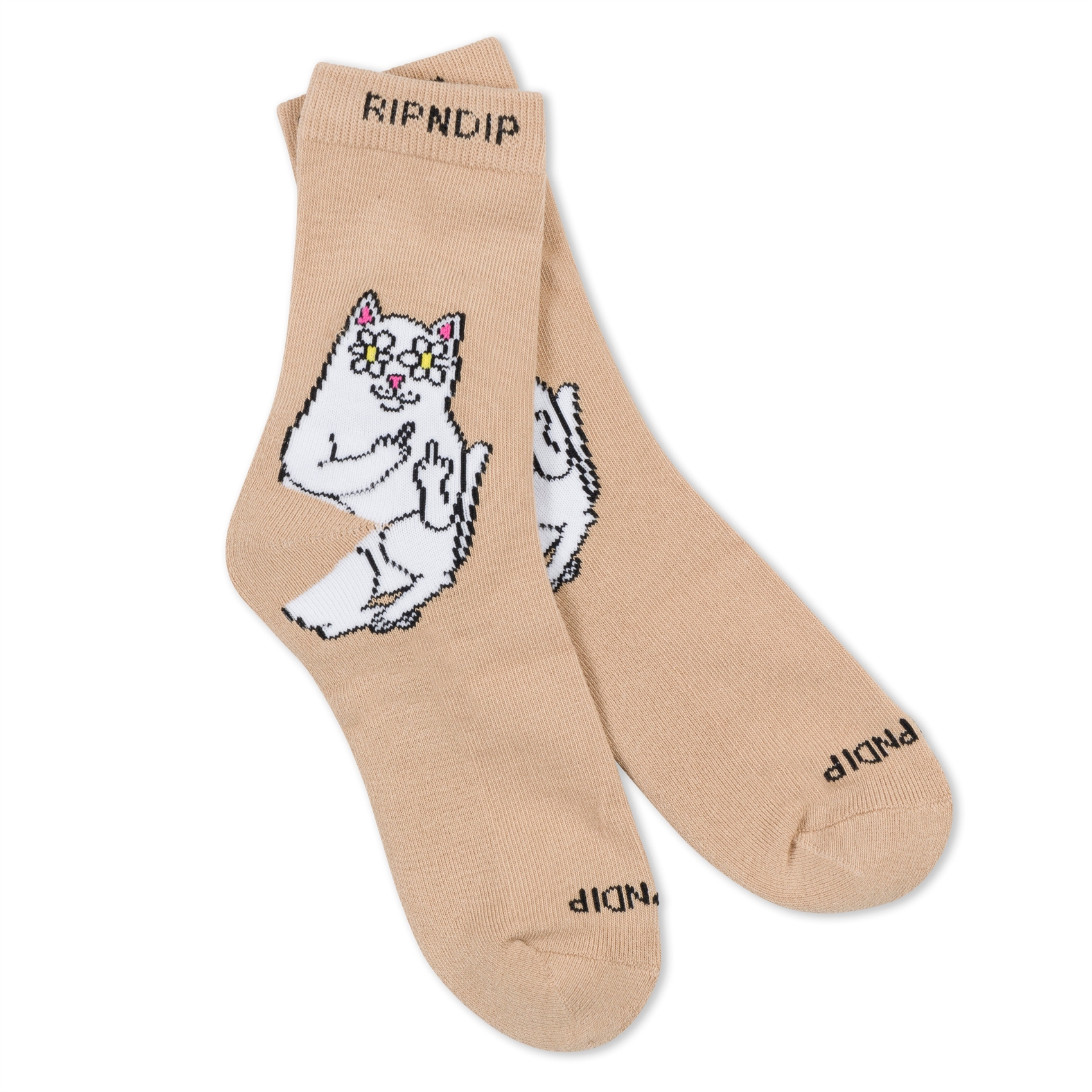 Носки RIPNDIP LORD NERMAL BLOSSOM MID SOCKS (ALMOND) - фото 48832