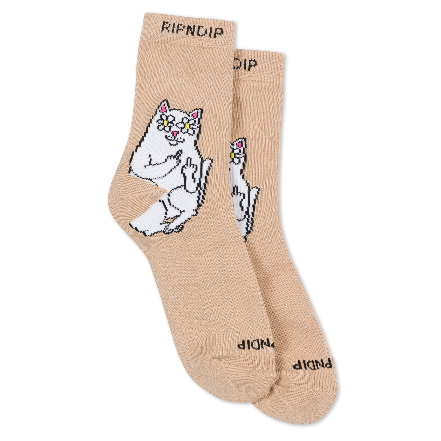 Носки RIPNDIP LORD NERMAL BLOSSOM MID SOCKS (ALMOND) - фото 48835