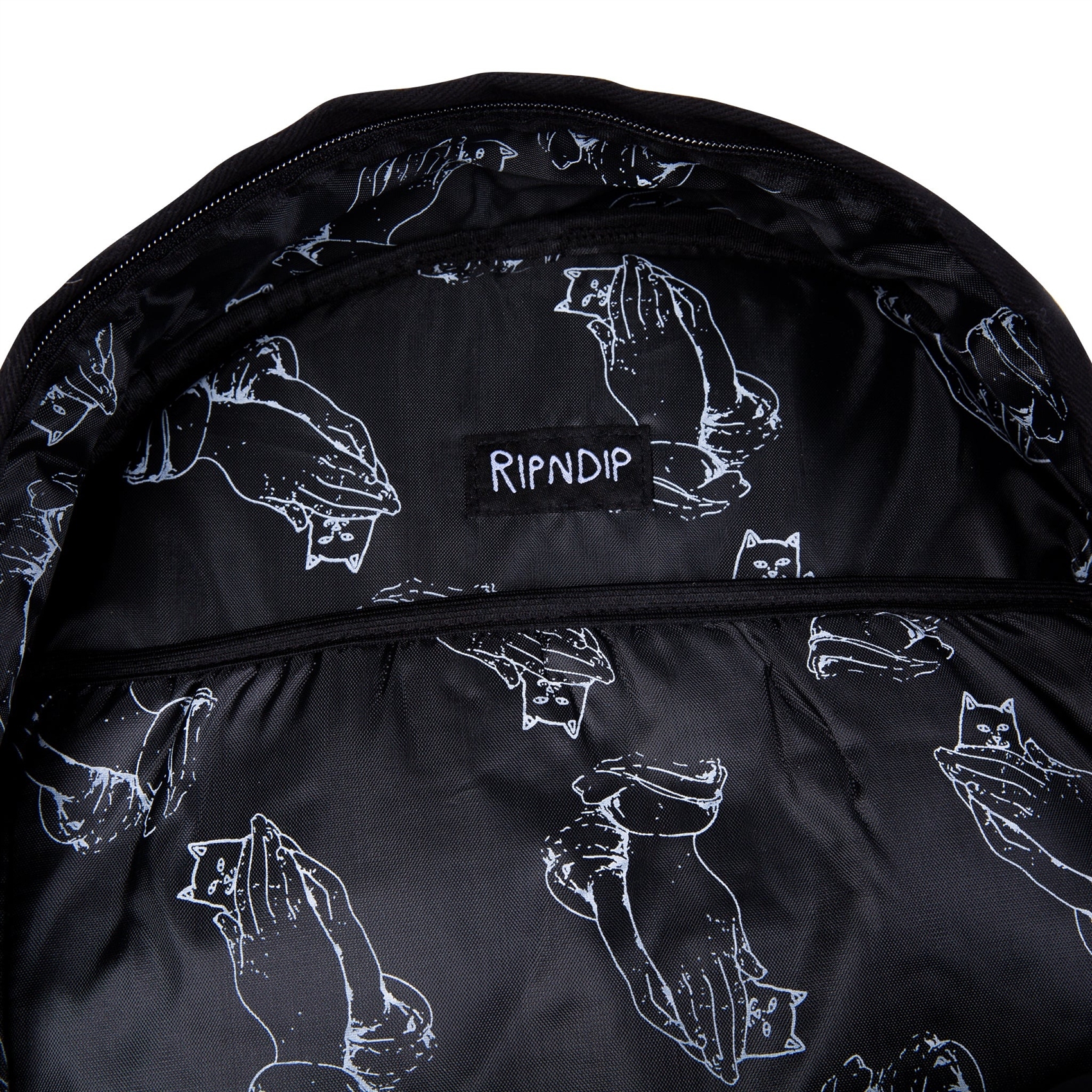 Рюкзак RIPNDIP LORD NERMAL VELCRO HANDS BACKPACK (BLACK) - фото 48857