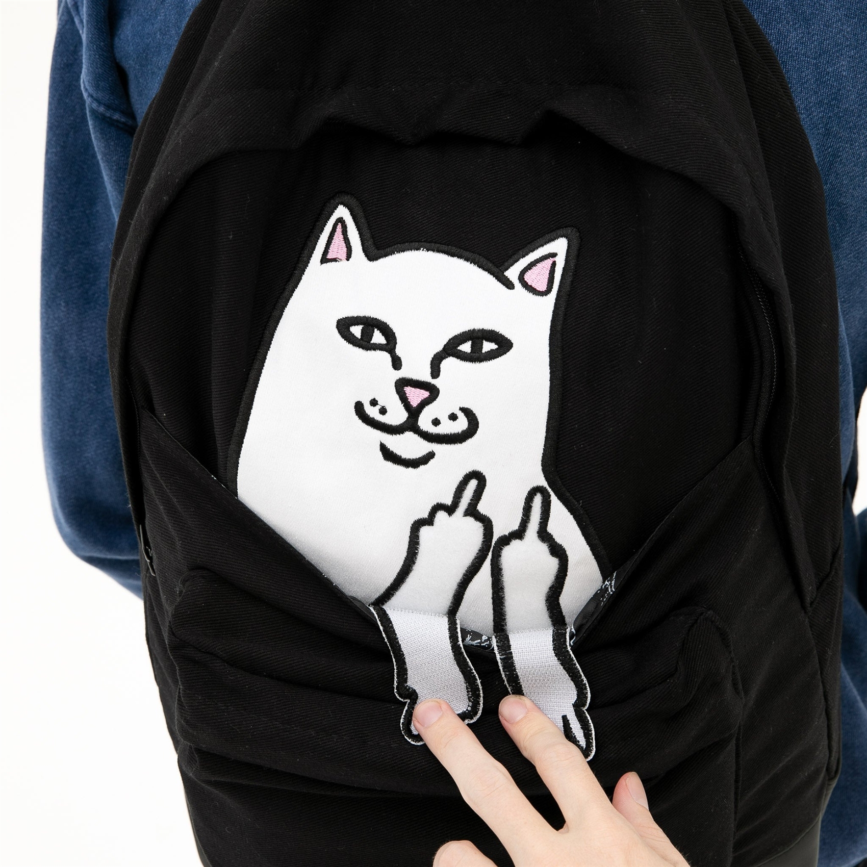 Рюкзак RIPNDIP LORD NERMAL VELCRO HANDS BACKPACK (BLACK) - фото 48864